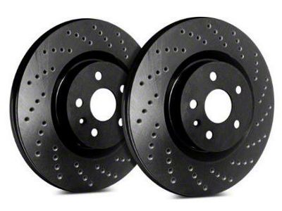 SP Performance Cross-Drilled 5-Lug Rotors with Black ZRC Coated; Rear Pair (97-98 F-150 w/ ABS Brakes)