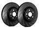 SP Performance Cross-Drilled 6-Lug Rotors with Black ZRC Coated; Rear Pair (15-17 F-150 w/ Electric Parking Brake)
