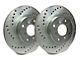 SP Performance Cross-Drilled 6-Lug Rotors with Silver ZRC Coated; Rear Pair (15-17 F-150 w/ Electric Parking Brake)