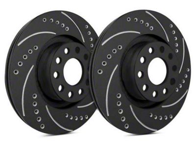 SP Performance Cross-Drilled and Slotted 5-Lug Rotors with Black ZRC Coated; Front Pair (97-03 4WD F-150)