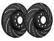 SP Performance Cross-Drilled and Slotted 6-Lug Rotors with Black ZRC Coated; Rear Pair (18-20 F-150 w/ Electric Parking Brake)
