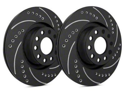 SP Performance Cross-Drilled and Slotted 6-Lug Rotors with Black ZRC Coating; Front Pair (10-20 F-150)