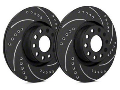 SP Performance Cross-Drilled and Slotted 7-Lug Rotors with Black ZRC Coating; Front Pair (00-03 4WD F-150)