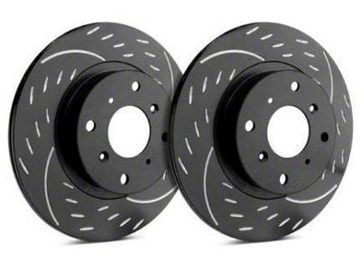 SP Performance Diamond Slot 6-Lug Rotors with Black ZRC Coating; Rear Pair (18-20 F-150 w/ Electric Parking Brake)