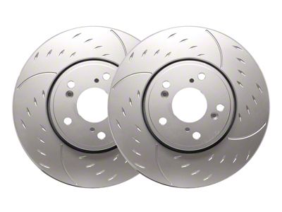 SP Performance Diamond Slot 6-Lug Rotors with Silver ZRC Coating; Rear Pair (15-17 F-150 w/ Electric Parking Brake)