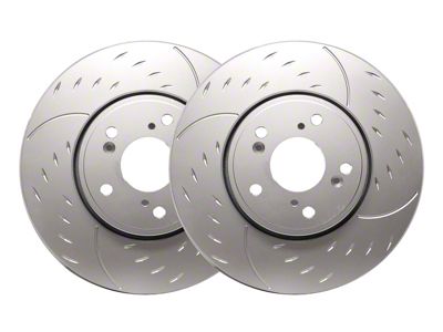 SP Performance Diamond Slot 6-Lug Rotors with Silver ZRC Coated; Rear Pair (15-17 F-150 w/ Electric Parking Brake)