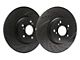 SP Performance Double Drilled and Slotted 6-Lug Rotors with Black ZRC Coated; Rear Pair (15-17 F-150 w/ Electric Parking Brake)