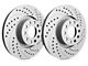 SP Performance Double Drilled and Slotted 6-Lug Rotors with Gray ZRC Coating; Rear Pair (12-14 F-150; 15-20 F-150 w/ Manual Parking Brake)