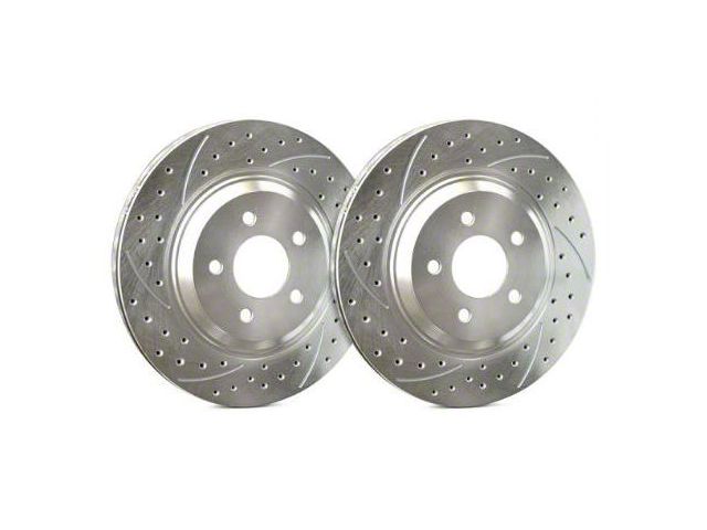 SP Performance Double Drilled and Slotted 6-Lug Rotors with Silver ZRC Coated; Front Pair (10-20 F-150)
