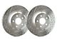 SP Performance Double Drilled and Slotted 6-Lug Rotors with Silver ZRC Coated; Rear Pair (15-17 F-150 w/ Electric Parking Brake)