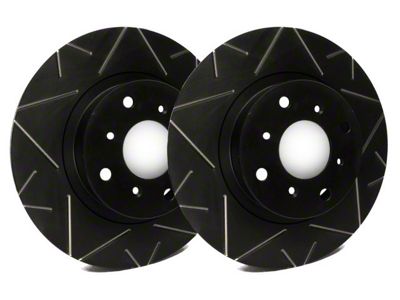 SP Performance Peak Series Slotted 7-Lug Rotors with Black ZRC Coated; Front Pair (12-14 F-150)