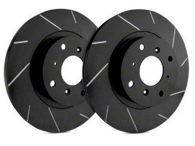 SP Performance Slotted 6-Lug Rotors with Black ZRC Coated; Rear Pair (15-17 F-150 w/ Electric Parking Brake)