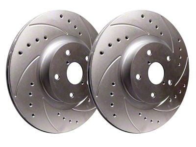 SP Performance Cross-Drilled and Slotted 8-Lug Rotors with Silver Zinc Plating; Front Pair (13-25 4WD F-350 Super Duty)
