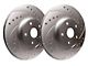 SP Performance Cross-Drilled and Slotted 8-Lug Rotors with Silver Zinc Plating; Front Pair (13-22 4WD F-350 Super Duty)