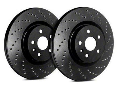 SP Performance Cross-Drilled 5-Lug Rotors with Black ZRC Coated; Front Pair (02-18 RAM 1500, Excluding SRT-10 & Mega Cab)