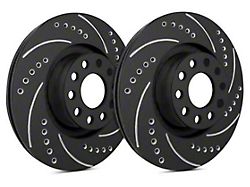 SP Performance Cross-Drilled and Slotted 5-Lug Rotors with Black ZRC Coating; Front Pair (04-06 RAM 1500 SRT-10)