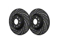 SP Performance Double Drilled and Slotted 6-Lug Rotors with Black ZRC Coated; Front Pair (19-24 RAM 1500)
