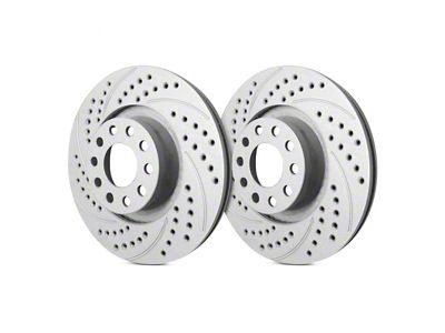 SP Performance Double Drilled and Slotted 6-Lug Rotors with Gray ZRC Coating; Front Pair (19-24 RAM 1500)