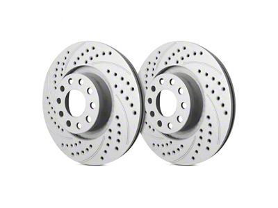SP Performance Double Drilled and Slotted 6-Lug Rotors with Gray ZRC Coating; Rear Pair (19-24 RAM 1500)