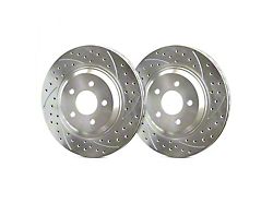 SP Performance Double Drilled and Slotted 6-Lug Rotors with Silver ZRC Coated; Rear Pair (19-24 RAM 1500)