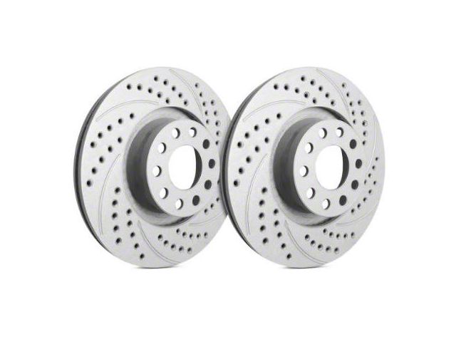 SP Performance Double Drilled and Slotted 8-Lug Rotors with Gray ZRC Coating; Rear Pair (06-08 RAM 1500 Mega Cab)