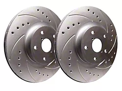 SP Performance Cross-Drilled and Slotted 8-Lug Rotors with Silver Zinc Plating; Rear Pair (09-18 RAM 2500)