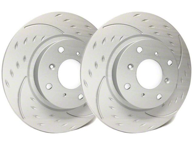 SP Performance Diamond Slot 8-Lug Rotors with Gray ZRC Coating; Front Pair (03-08 RAM 2500)