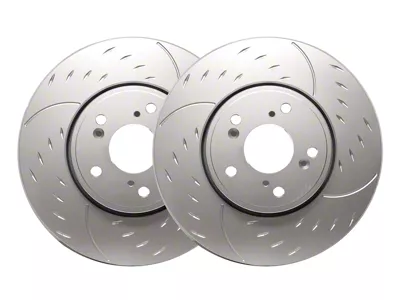 SP Performance Diamond Slot 8-Lug Rotors with Silver Zinc Plating; Rear Pair (03-08 RAM 3500)