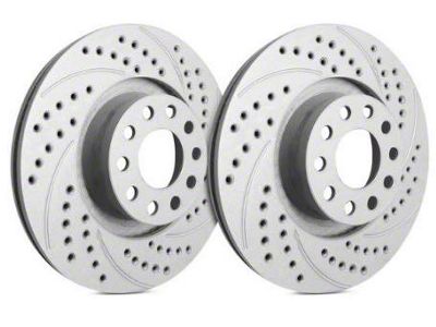 SP Performance Double Drilled and Slotted 8-Lug Rotors with Gray ZRC Coating; Front Pair (03-08 RAM 3500)