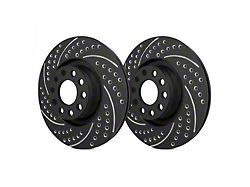 SP Performance Double Drilled and Slotted 6-Lug Rotors with Black ZRC Coating; Front Pair (19-25 Ranger, Excluding Raptor)