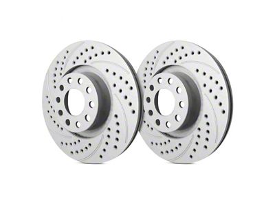 SP Performance Double Drilled and Slotted 6-Lug Rotors with Gray ZRC Coating; Front Pair (19-25 Ranger, Excluding Raptor)