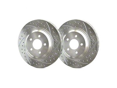 SP Performance Double Drilled and Slotted 6-Lug Rotors with Silver ZRC Coated; Front Pair (19-23 Ranger)