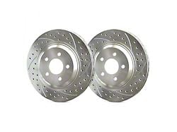 SP Performance Double Drilled and Slotted 6-Lug Rotors with Silver ZRC Coating; Rear Pair (19-25 Ranger, Excluding Raptor)