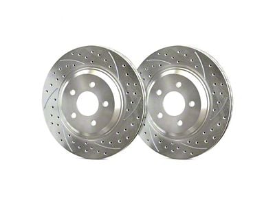 SP Performance Double Drilled and Slotted 6-Lug Rotors with Silver ZRC Coated; Rear Pair (19-23 Ranger)