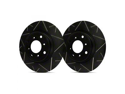 SP Performance Peak Series Slotted 6-Lug Rotors with Black ZRC Coated; Rear Pair (19-23 Ranger)