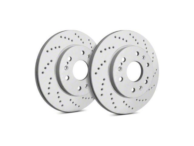 SP Performance Cross-Drilled 6-Lug Rotors with Gray ZRC Coating; Front Pair (19-24 Sierra 1500)