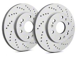 SP Performance Cross-Drilled 6-Lug Rotors with Gray ZRC Coating; Rear Pair (19-24 Sierra 1500)