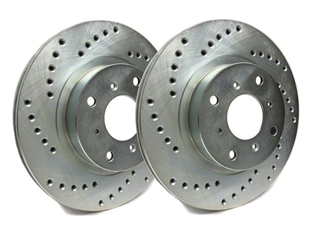 SP Performance Cross-Drilled 6-Lug Rotors with Silver Zinc Plating; Rear Pair (19-24 Sierra 1500)