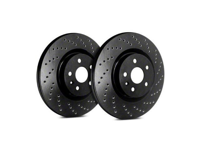 SP Performance Cross-Drilled 8-Lug Rotors with Black Zinc Plating; Front Pair (01-06 Sierra 1500)
