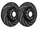 SP Performance Cross-Drilled and Slotted 6-Lug Rotors with Black Zinc Plating; Front Pair (99-06 Sierra 1500 w/o Rear Drum Brakes)