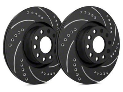SP Performance Cross-Drilled and Slotted 6-Lug Rotors with Black Zinc Plating; Rear Pair (99-06 Sierra 1500 w/ Rotors Over 1-Inch Thick)