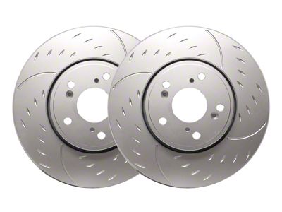 SP Performance Diamond Slot 6-Lug Rotors with Silver Zinc Plating; Front Pair (19-24 Sierra 1500)