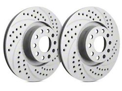 SP Performance Double Drilled and Slotted 6-Lug Rotors with Gray ZRC Coating; Rear Pair (19-24 Sierra 1500)