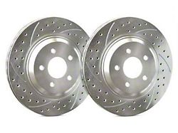 SP Performance Double Drilled and Slotted 6-Lug Rotors with Silver Zinc Plating; Front Pair (99-06 Sierra 1500 w/o Rear Drum Brakes)