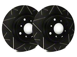 SP Performance Peak Series Slotted 6-Lug Rotors with Black Zinc Plating; Rear Pair (07-18 Sierra 1500)