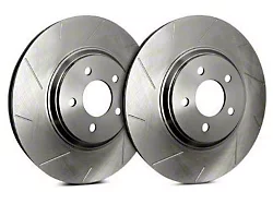 SP Performance Slotted Rotors with Silver Zinc Plating; Front Pair (05-06 Sierra 1500 w/ Rear Drum Brakes; 07-18 Sierra 1500)
