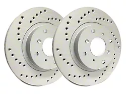 SP Performance Cross-Drilled 8-Lug Rotors with Gray ZRC Coating; Rear Pair (11-25 Sierra 2500 HD)
