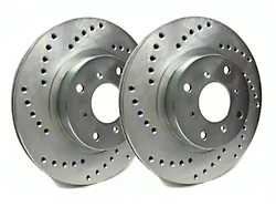 SP Performance Cross-Drilled 8-Lug Rotors with Silver ZRC Coating; Rear Pair (11-25 Sierra 2500 HD)