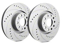 SP Performance Cross-Drilled and Slotted 8-Lug Rotors with Gray ZRC Coating; Front Pair (11-24 Sierra 2500 HD)