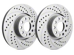 SP Performance Double Drilled and Slotted 8-Lug Rotors with Gray ZRC Coating; Rear Pair (11-26 Sierra 2500 HD)